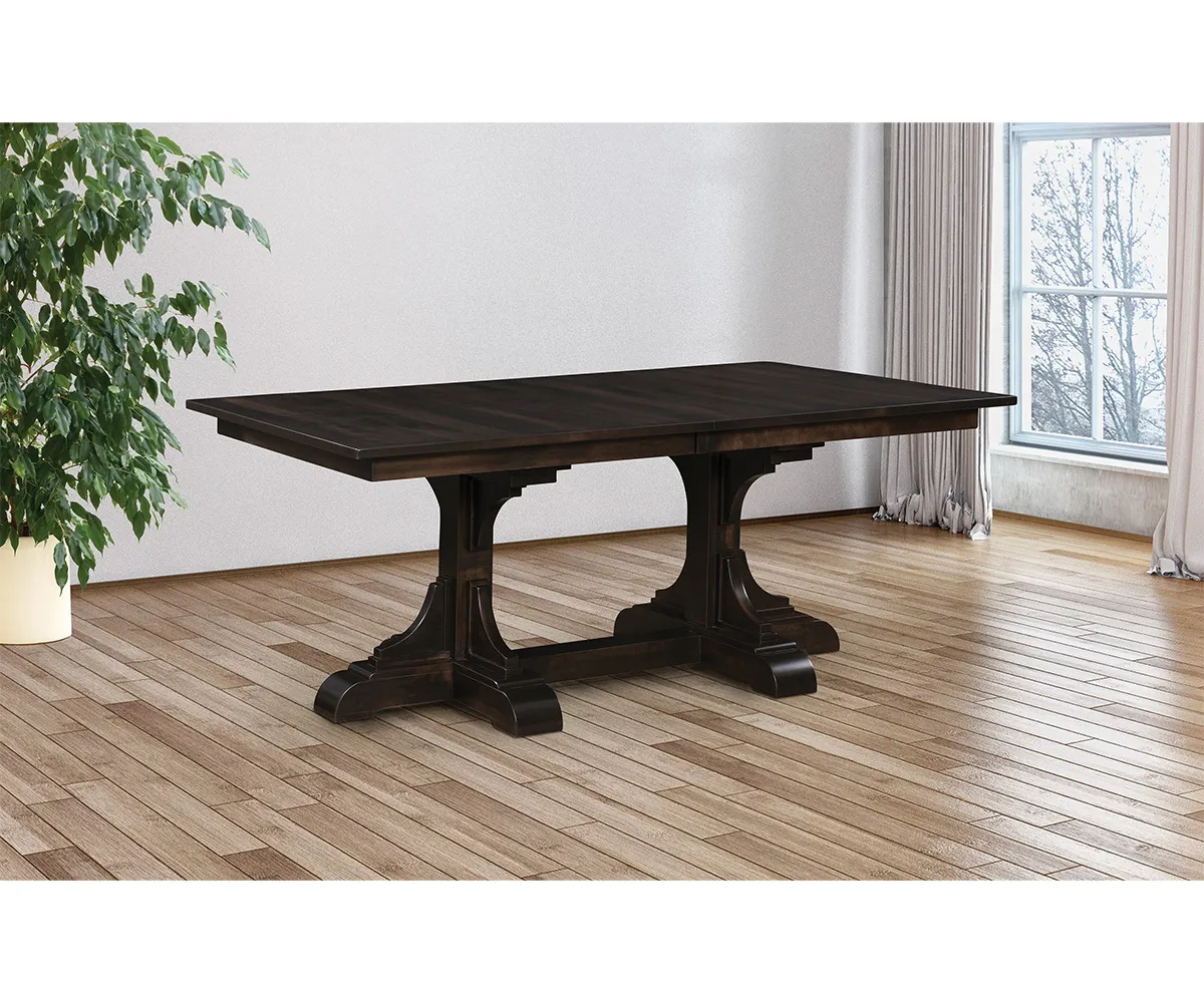 Clifford Double Pedestal Dining Table by Hermies Table Shop