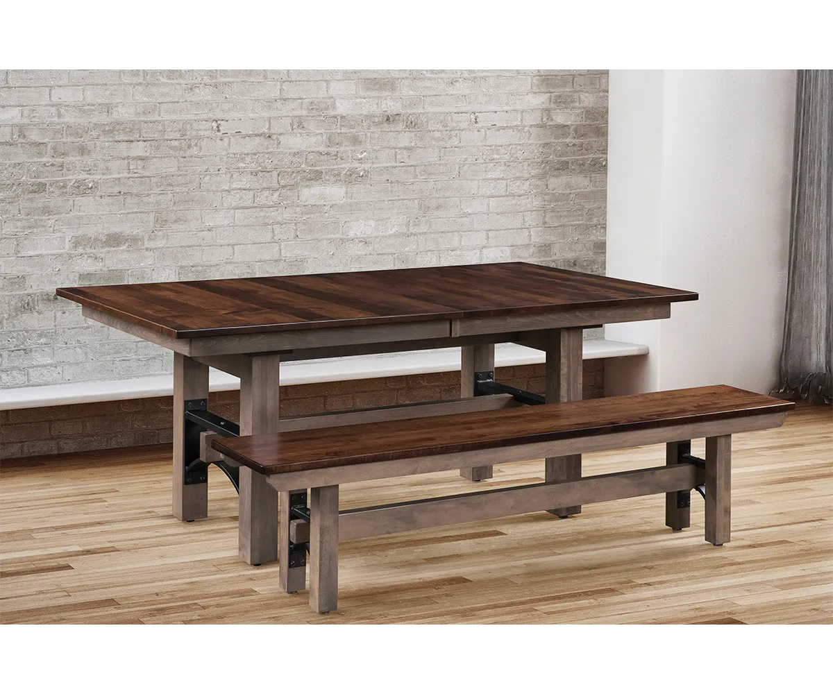Frontier Double Pedestal Dining Table by Hermies Table Shop