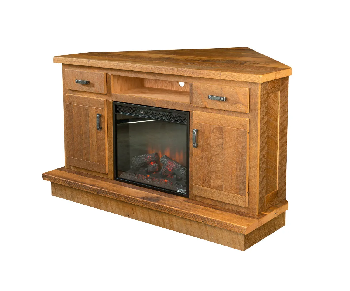 Corner Media Center with Fireplace Insert by Arista Wood