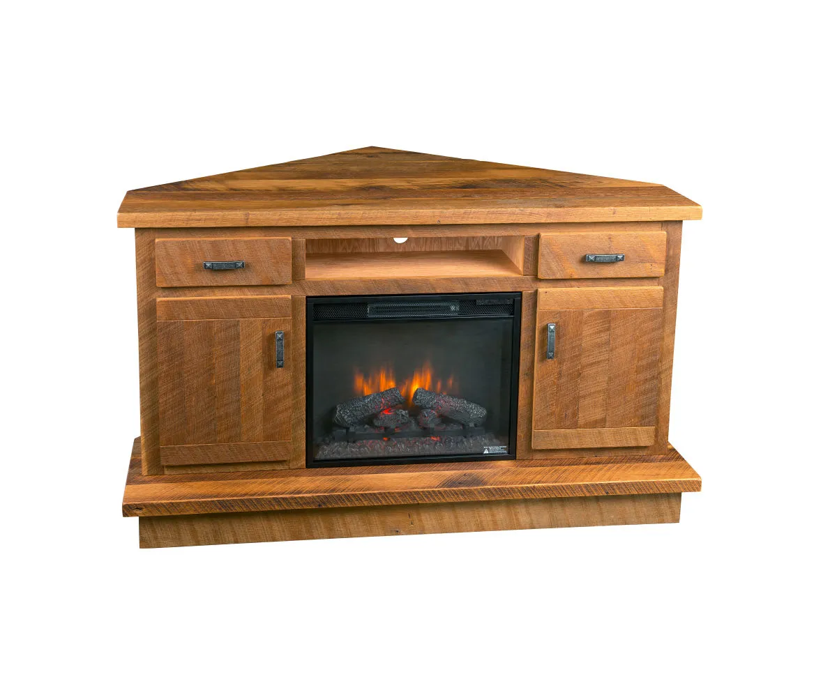 Corner Media Center with Fireplace Insert by Arista Wood