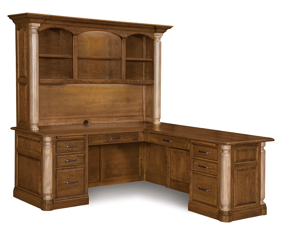 London L Desk with Hutch by Forks Valley Woodworking
