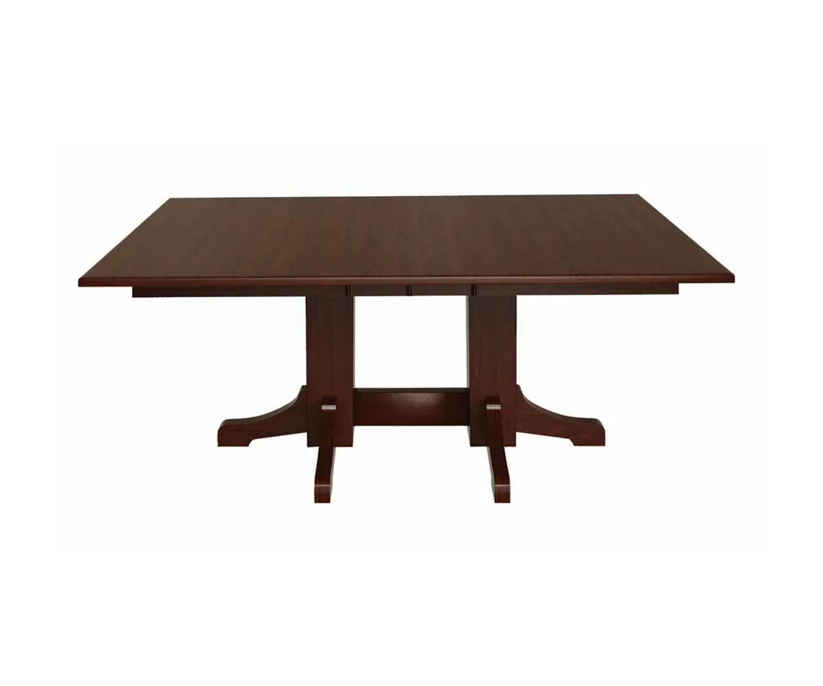 Mission Double Pedestal Table by Hermies Table Shop